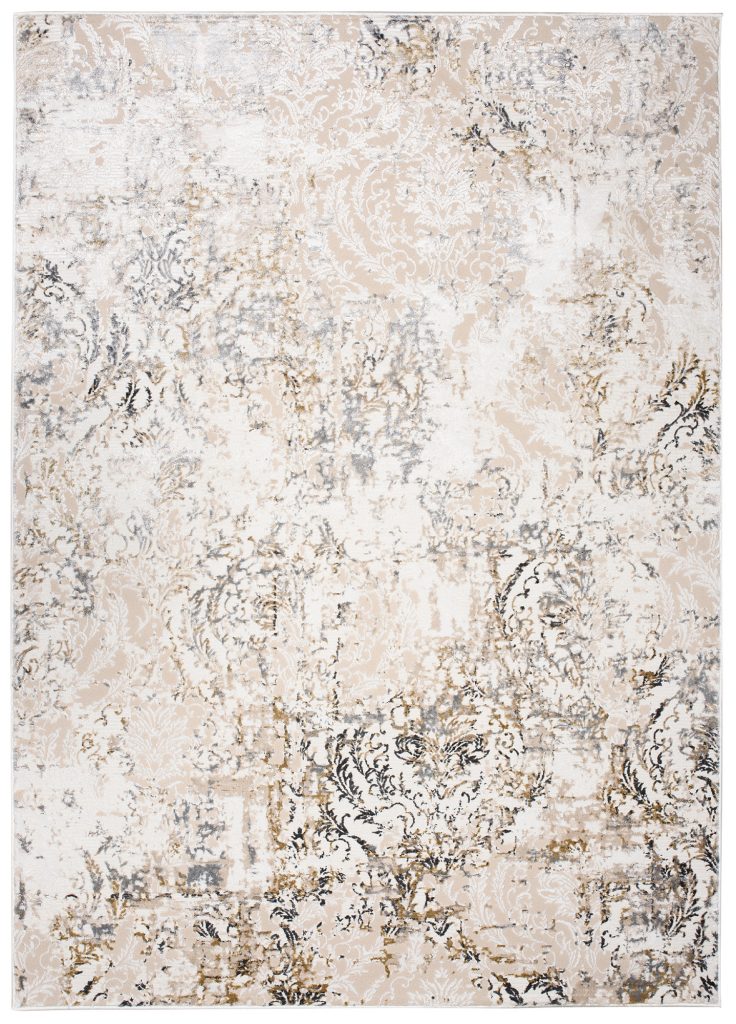 Teppich Hera Creme Beige Grau Ornamente 3D-Effekt