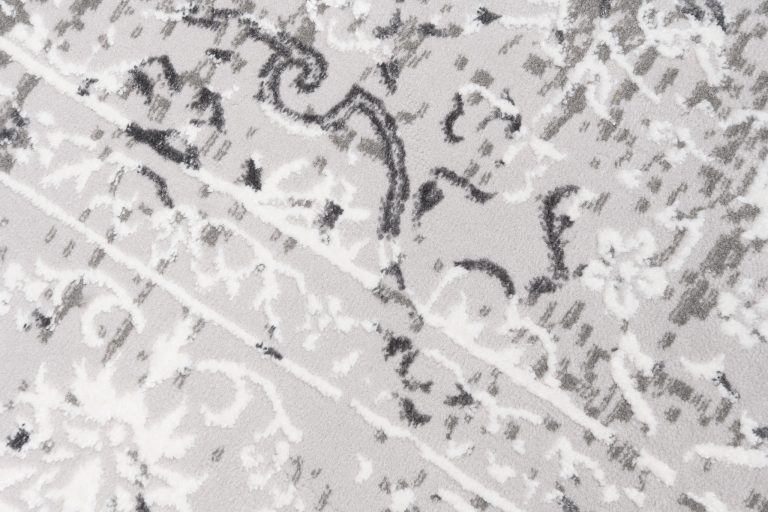 Teppich Hera Dunkel Grau Creme Ornamente 3D-Effekt