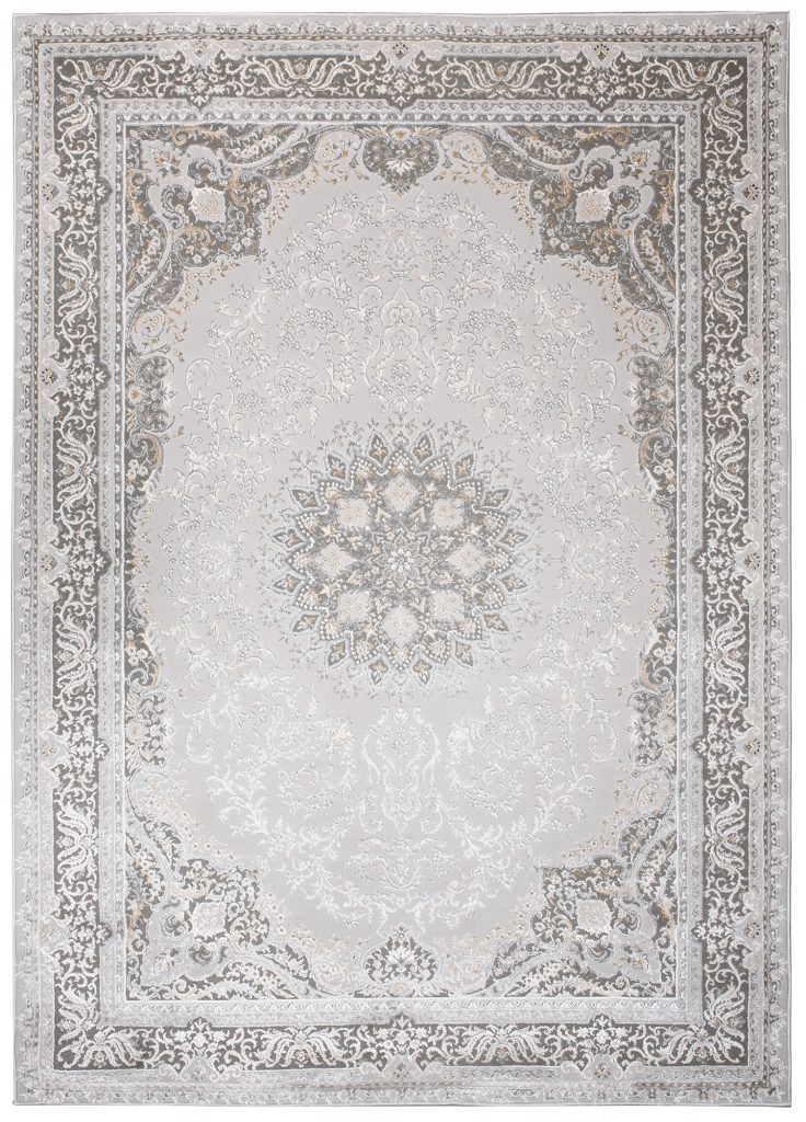 Teppich Hera Grau Beige Creme Klassisch 3D-Effekt