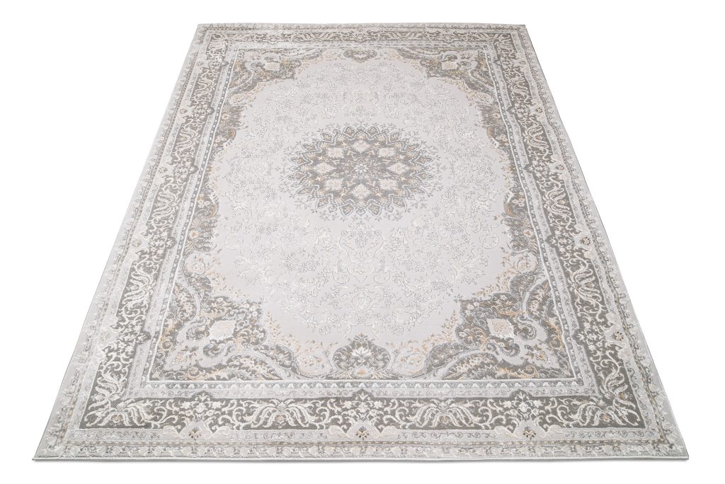 Teppich Hera Grau Beige Creme Klassisch 3D-Effekt