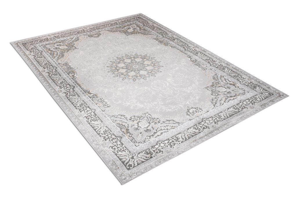Teppich Hera Grau Beige Creme Klassisch 3D-Effekt
