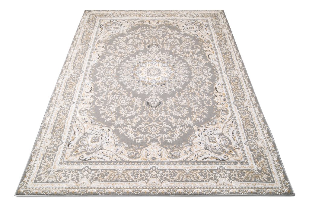 Teppich Hera Grau Creme Beige Klassisch 3D-Effekt