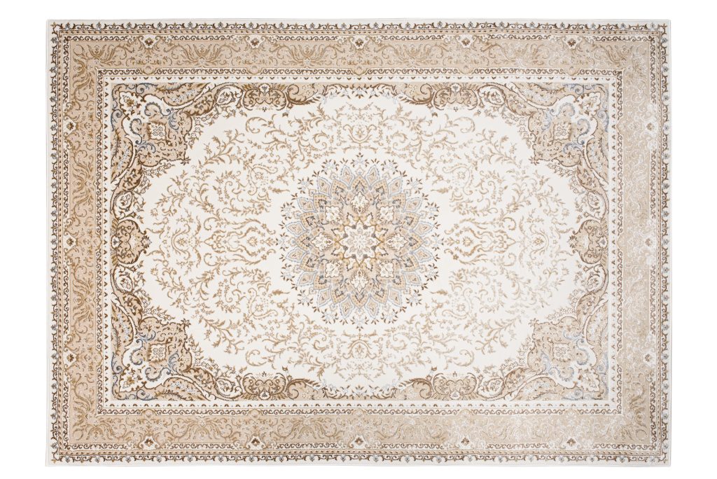 Teppich Hera Creme Beige Klassisch Rosette 3D-Effekt