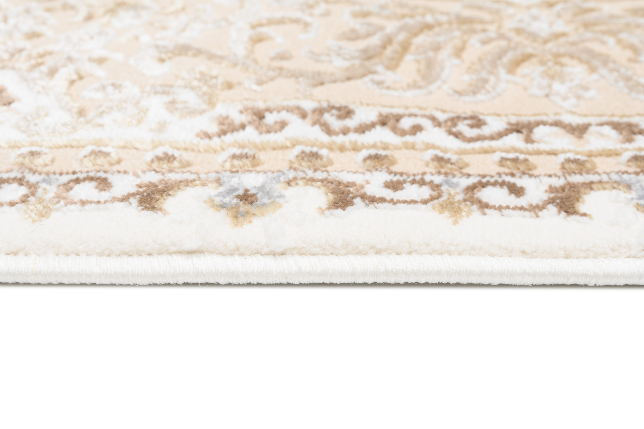 Teppich Hera Creme Beige Klassisch Rosette 3D-Effekt