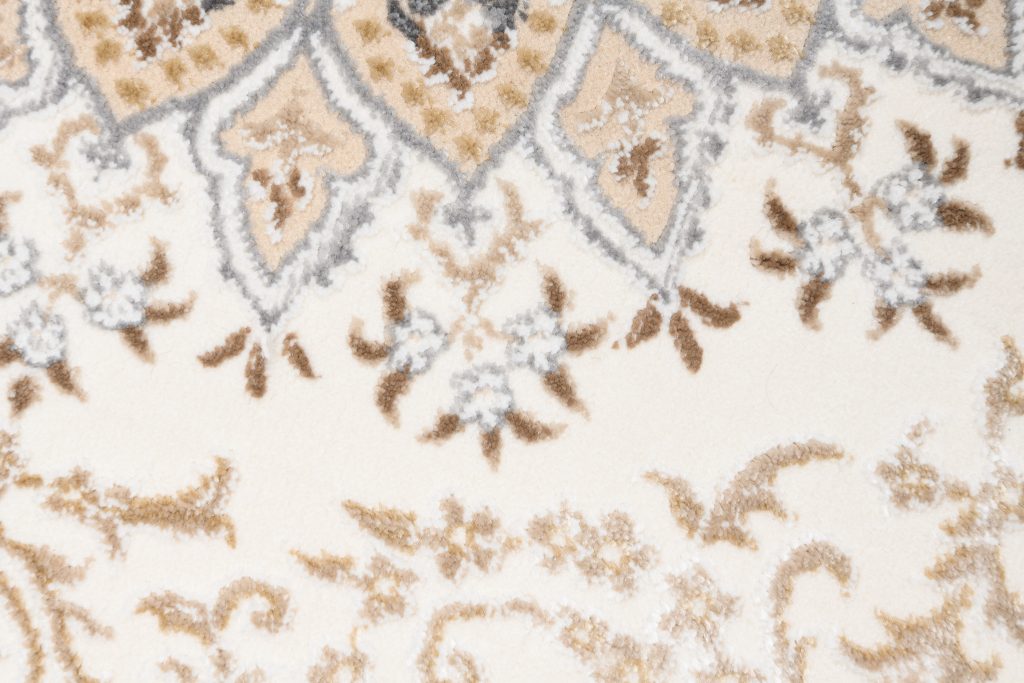 Teppich Hera Creme Beige Klassisch Rosette 3D-Effekt