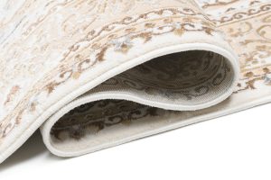 Teppich Hera Creme Beige Klassisch Rosette 3D-Effekt
