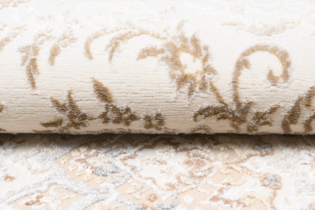 Teppich Hera Creme Beige Klassisch Rosette 3D-Effekt