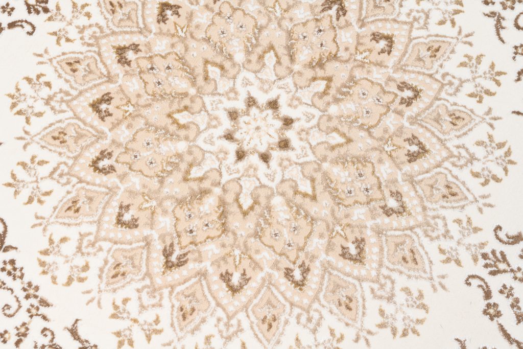 Teppich Hera Creme Braun Klassisch Rosette 3D-Effekt