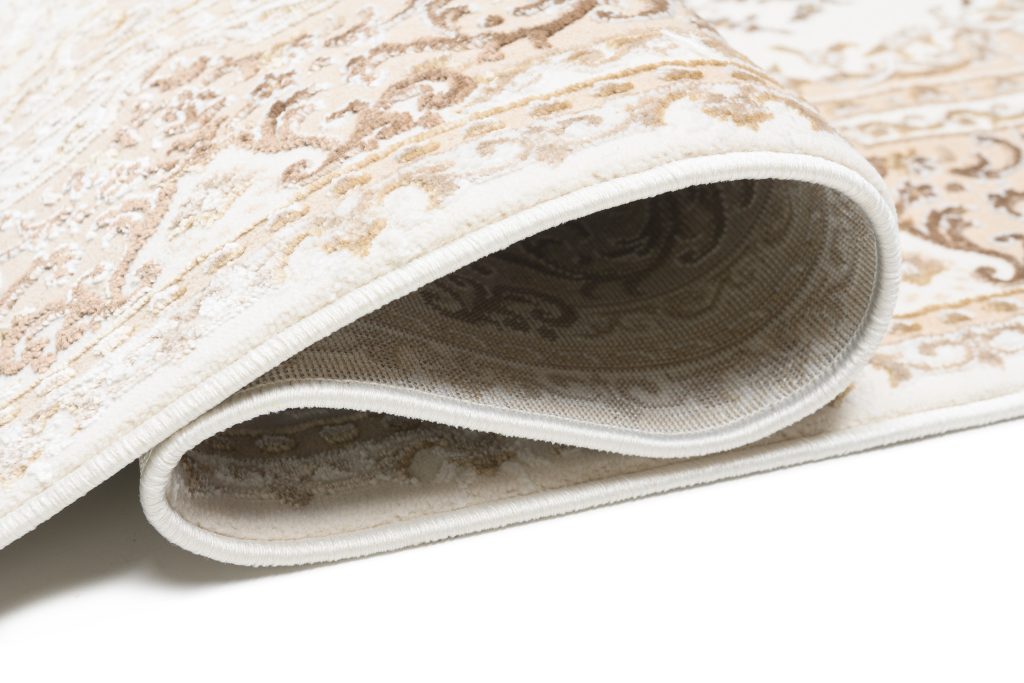 Teppich Hera Creme Braun Klassisch Rosette 3D-Effekt