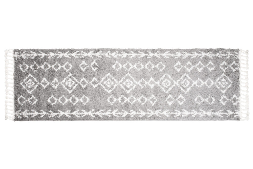 Teppichläufer Boho mit Fransen Grau Geometrisch Shaggy