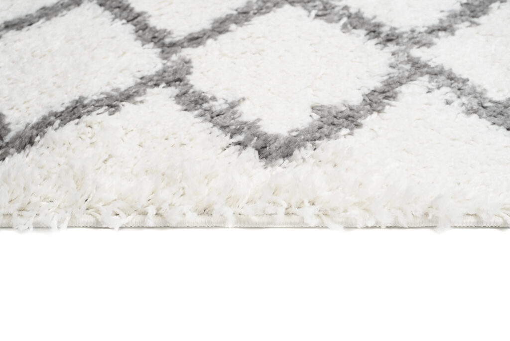 Teppichläufer Boho mit Fransen Creme Zigzag Shaggy