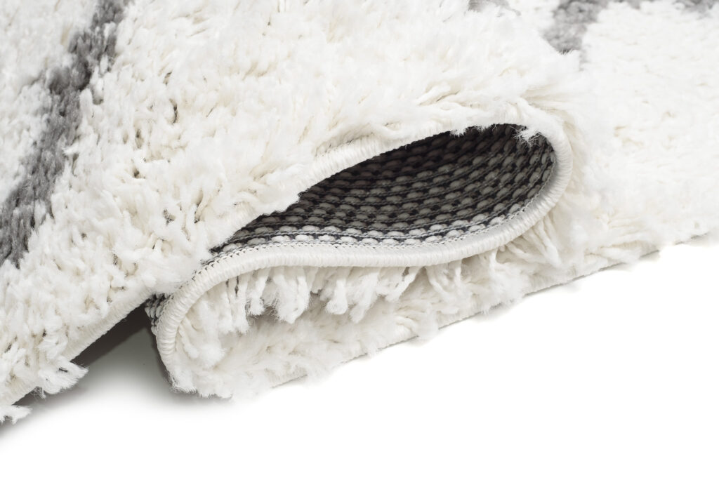 Teppichläufer Boho mit Fransen Creme Zigzag Shaggy