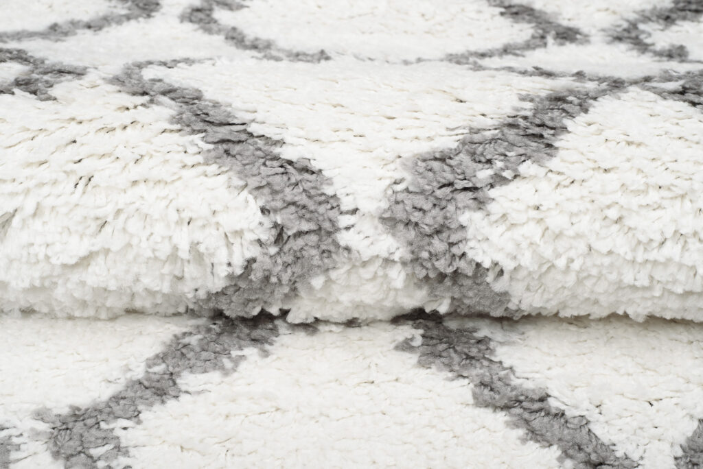 Teppichläufer Boho mit Fransen Creme Zigzag Shaggy