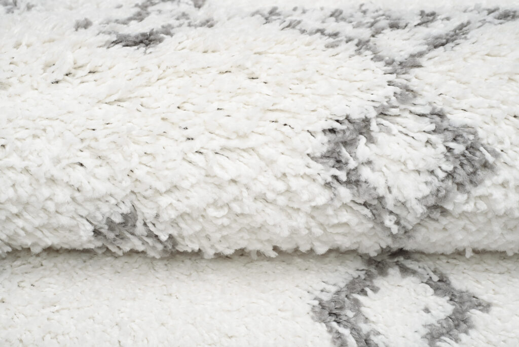 Teppichläufer Boho mit Fransen Creme Geometrisch Shaggy