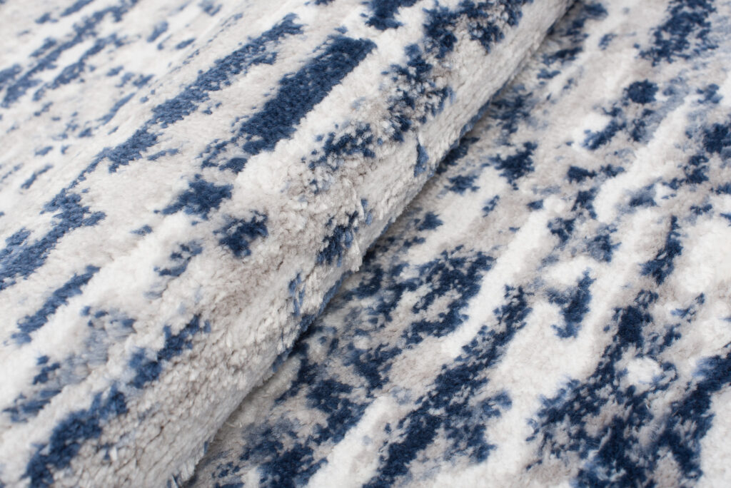 Teppich Sky Blau Creme Modern Linien