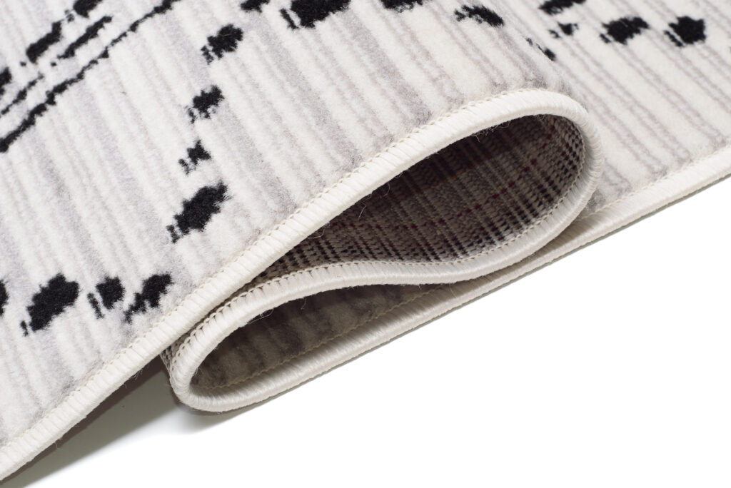 Teppich Juno Ethno Modern Punkte Schwarz Creme Grau