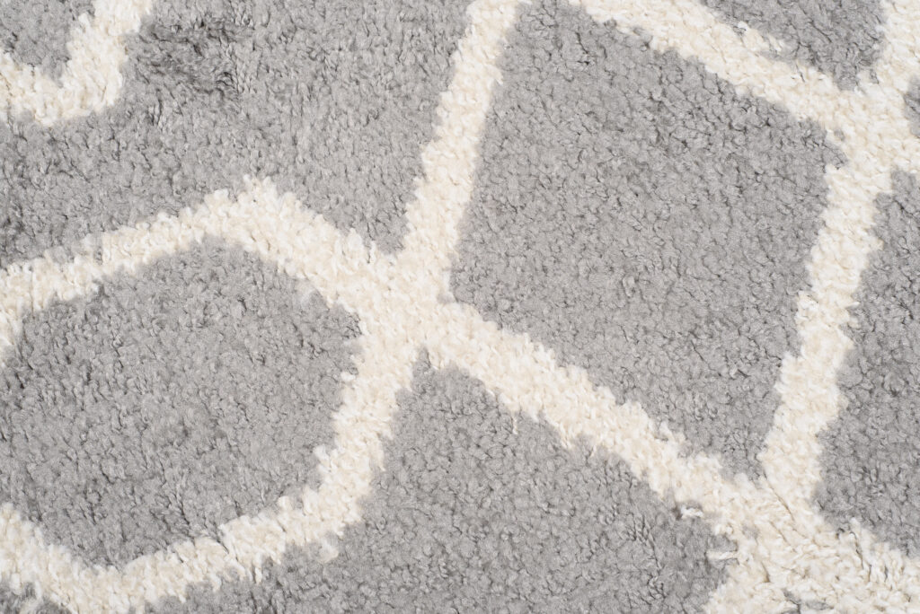 Teppich Boho Rund Grau Geometrisch Shaggy