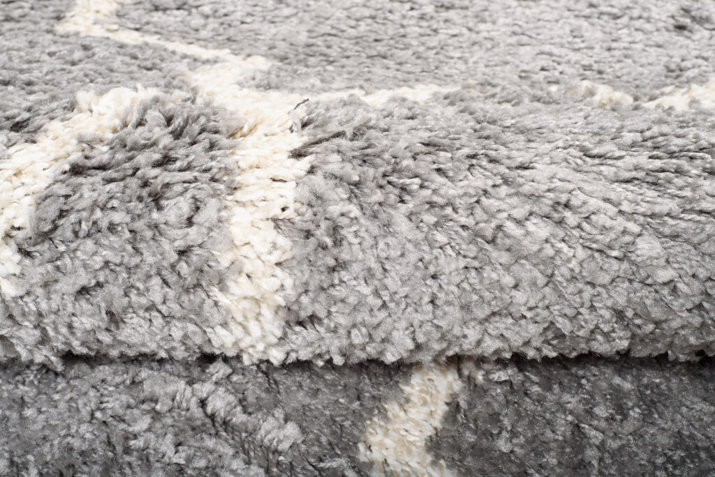 Teppich Boho Rund Grau Marokkanisch Kleeblatt