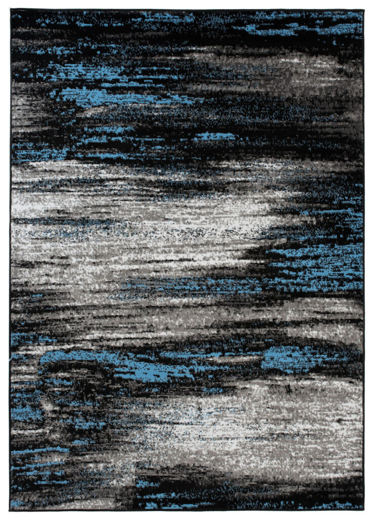 Teppich Maya Grau Blau Abstrakt