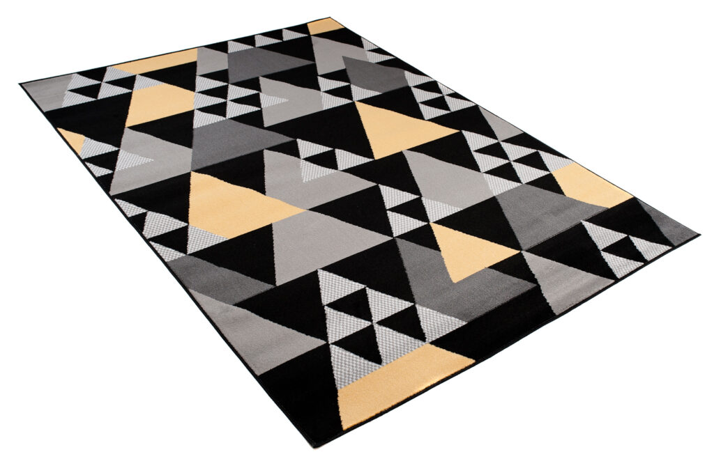 Teppich Maya Grau Gelb Geometrisch Dreiecke