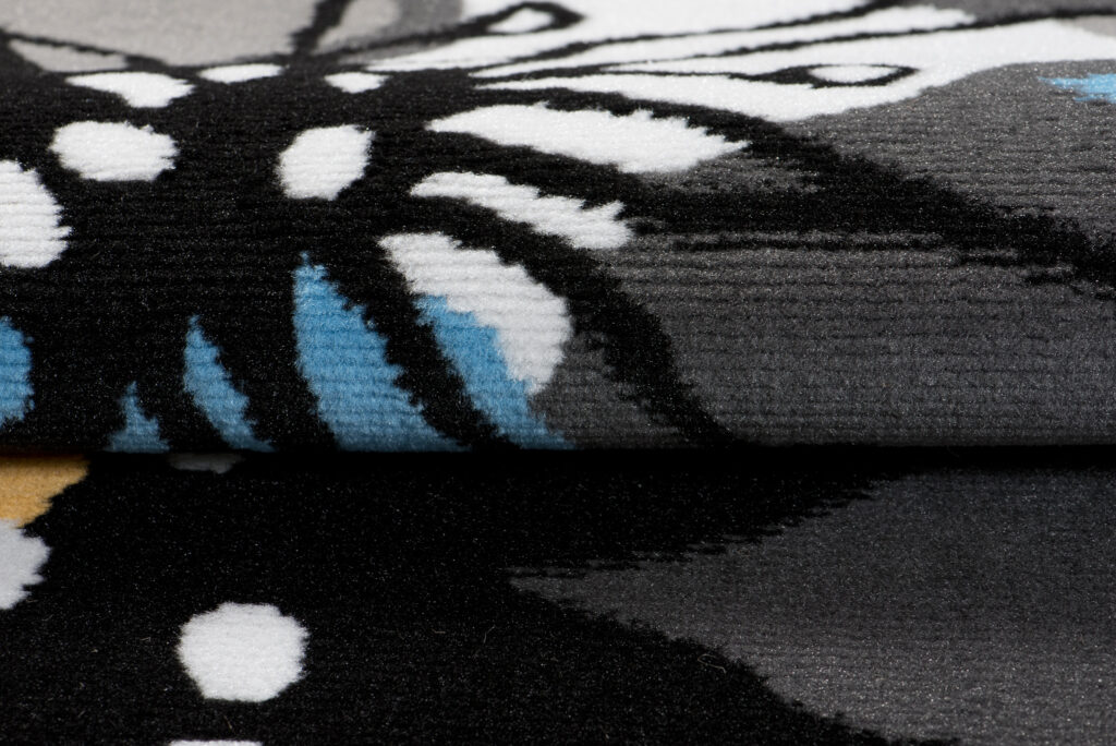 Teppich Maya Grau Blau Blumen