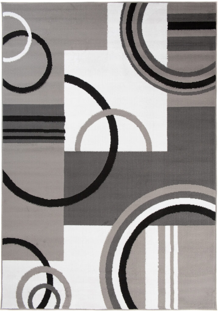 Teppich Maya Grau Weiß Geometrisch Kreise