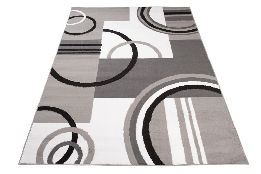 Teppich Maya Grau Weiß Geometrisch Kreise