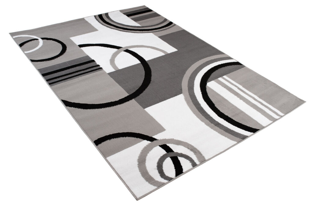 Teppich Maya Grau Weiß Geometrisch Kreise