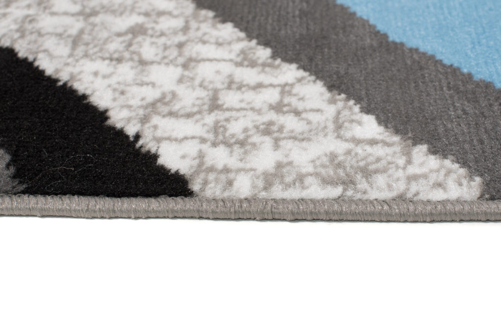 Teppich Maya Grau Blau Geometrisch Linien