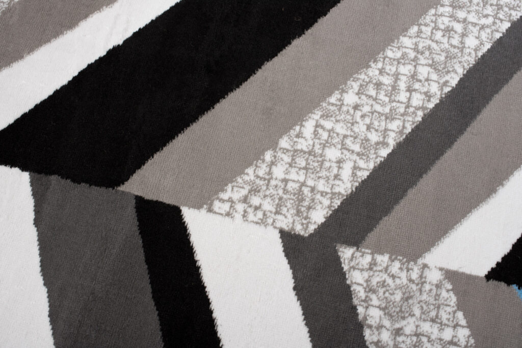 Teppich Maya Grau Blau Geometrisch Linien