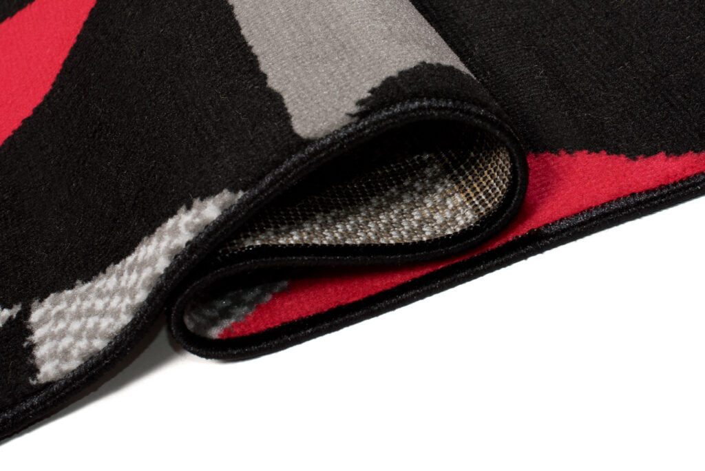 Teppich Maya Grau Rot Geometrisch Dreiecke