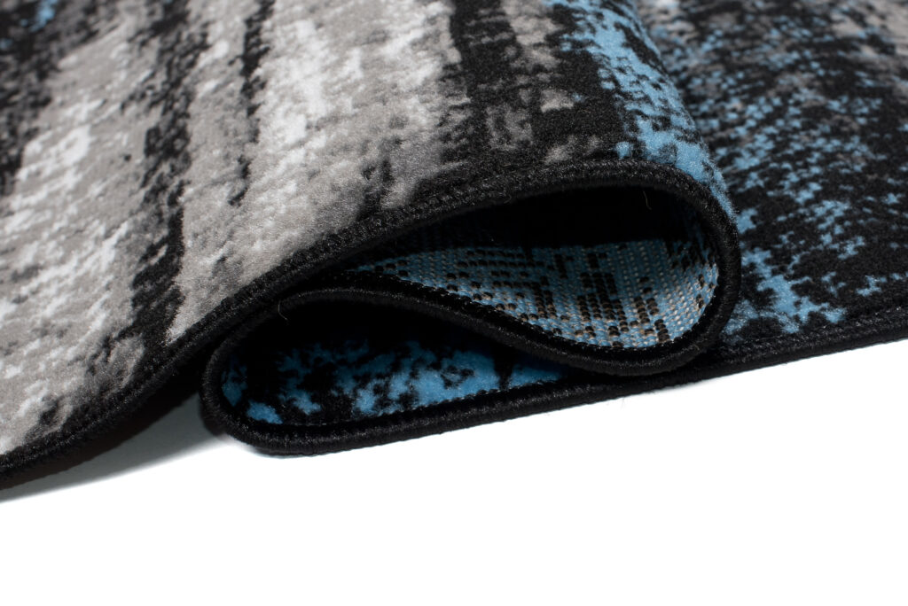 Teppich Maya Grau Blau Abstrakt