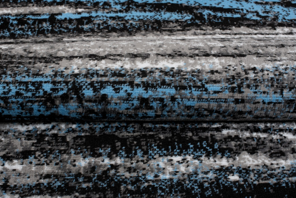 Teppich Maya Grau Blau Abstrakt