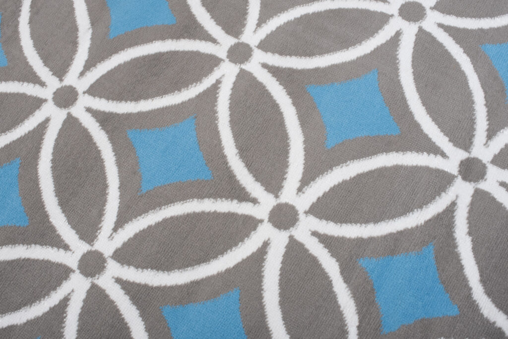 Teppich Maya Grau Blau Geometrisch Mosaik