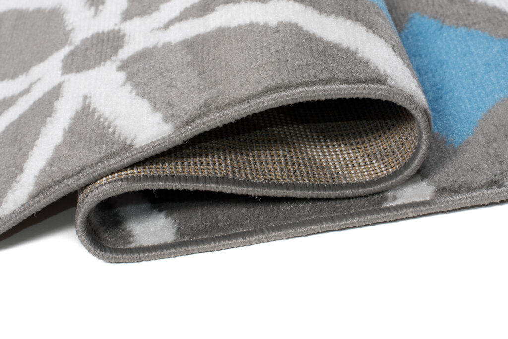 Teppich Maya Grau Blau Geometrisch Mosaik