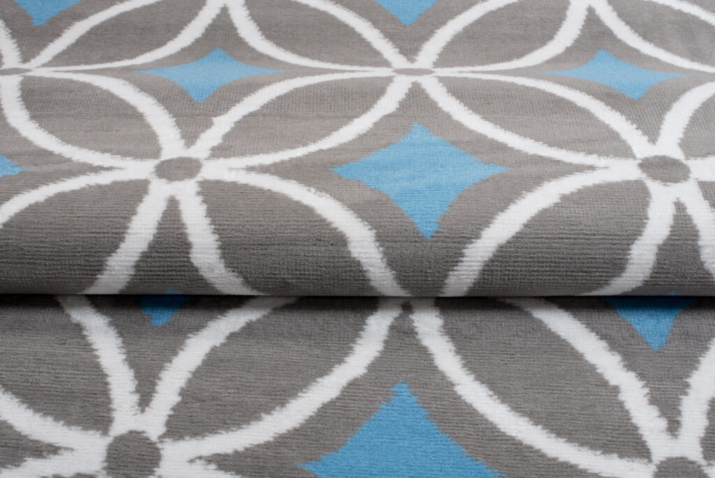Teppich Maya Grau Blau Geometrisch Mosaik