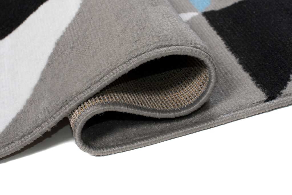 Teppich Maya Grau Blau Dreiecke