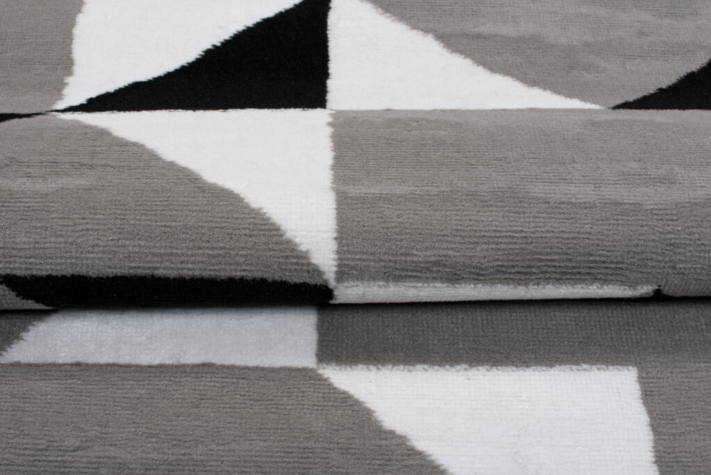Teppich Maya Grau Blau Dreiecke