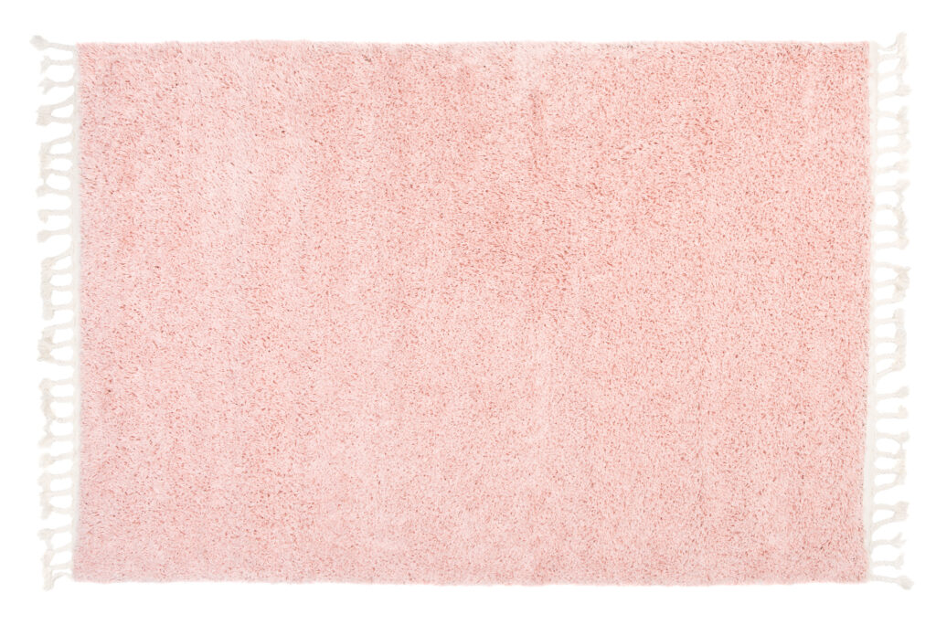 Teppich Boho mit Fransen Rosa Shaggy