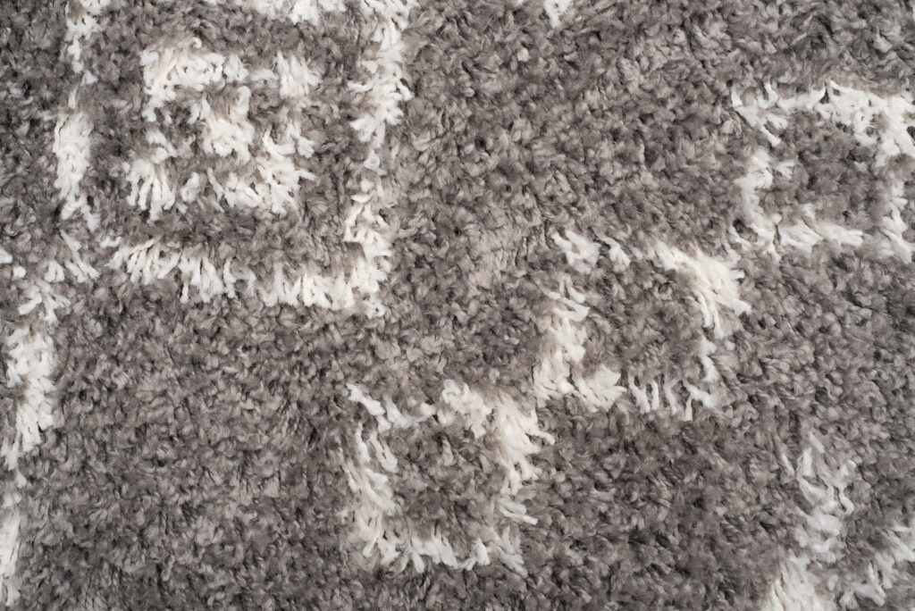 Teppich Boho mit Fransen Grau Geometrisch Shaggy