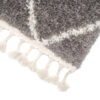 Teppich Boho mit Fransen Grau Rauten Shaggy