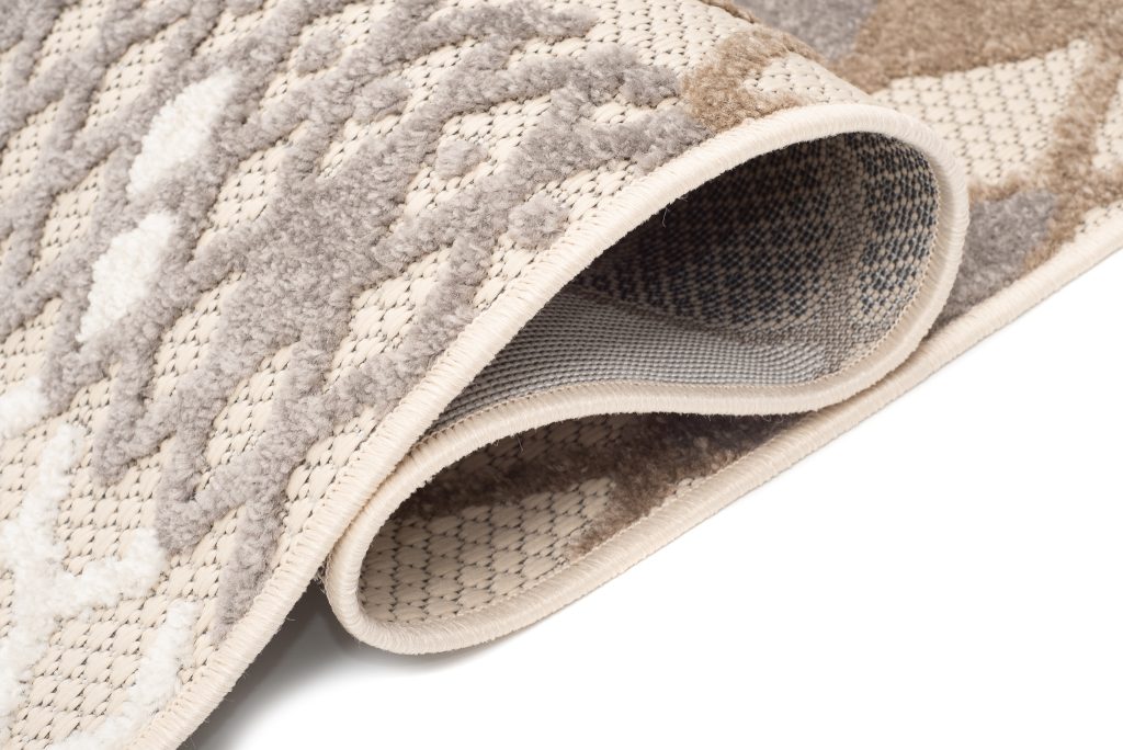 Teppich Outdoor Patio Grau Creme Ethno