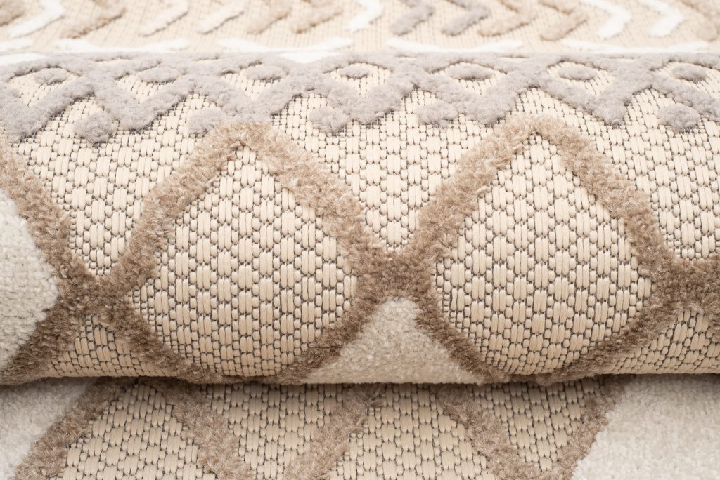 Teppich Outdoor Patio Grau Creme Ethno