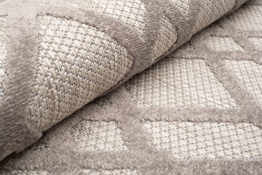 Teppich Outdoor Patio Beige Grau Gitter