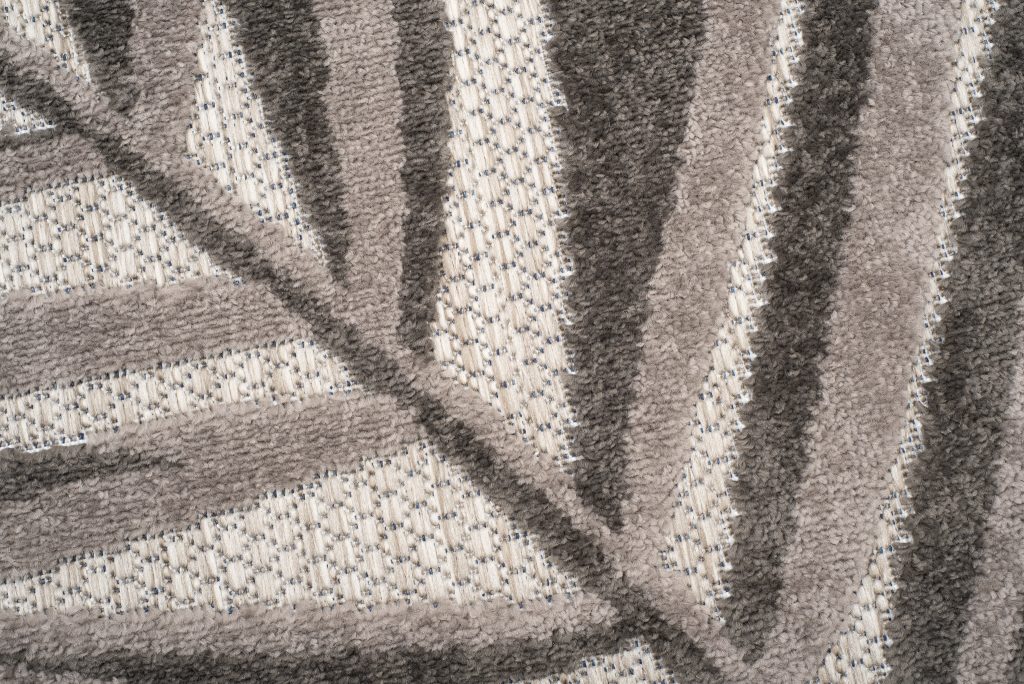 Teppich Outdoor Patio Grau Beige Blätter