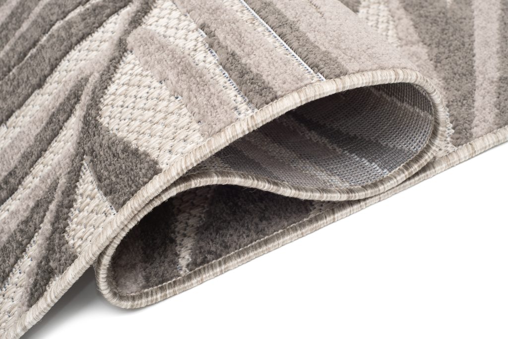 Teppich Outdoor Patio Grau Beige Blätter