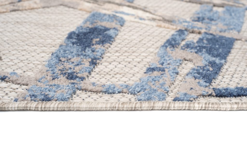 Teppich Outdoor Patio Grau Blau Blätter