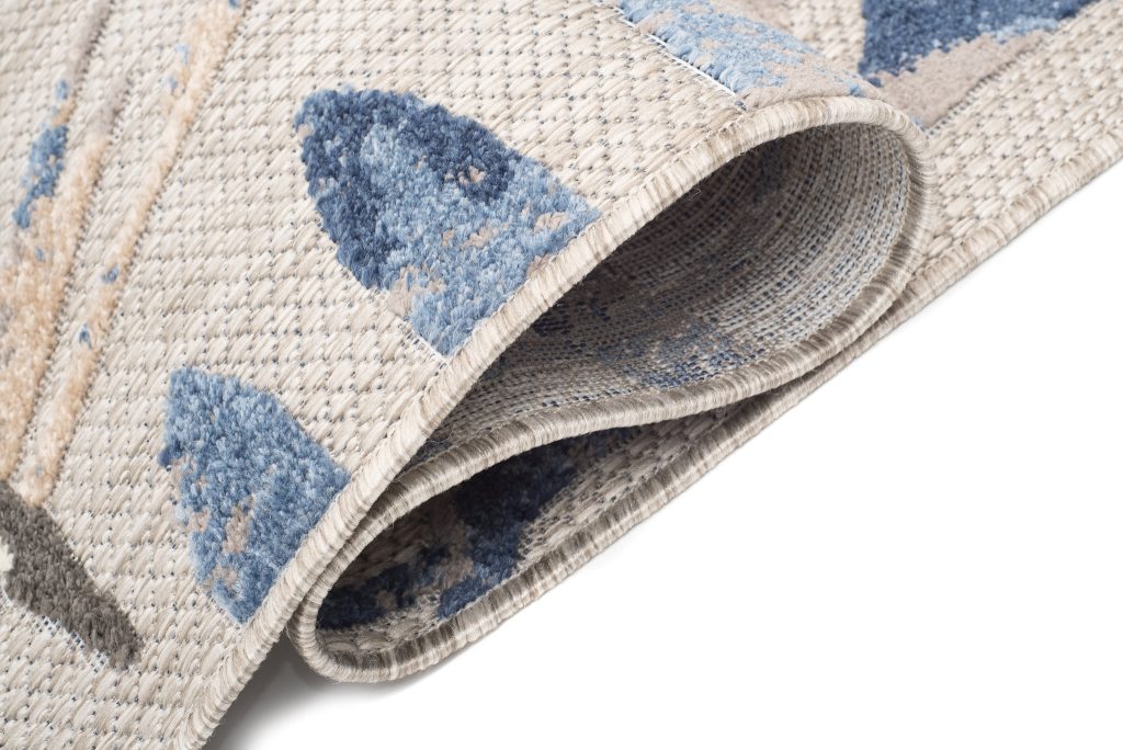 Teppich Outdoor Patio Grau Blau Blätter