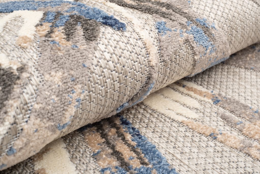 Teppich Outdoor Patio Grau Blau Blätter