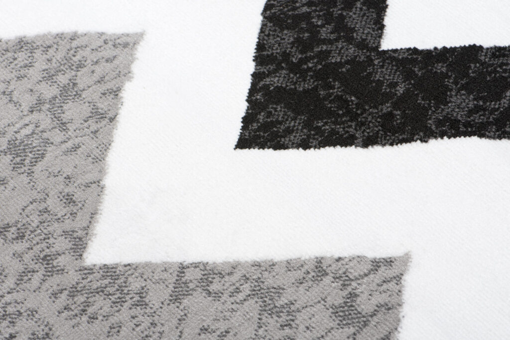 Teppich Maya Grau Schwarz Geometrisch Zigzags